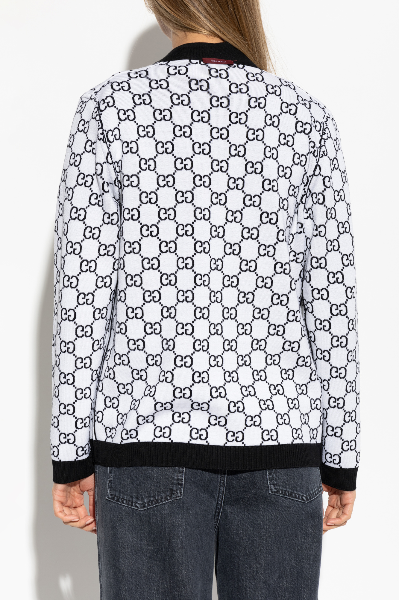 H314 L グッチ イタリア製 ＧＧ柄 カーディガン ホワイト レディース H314 L グッチ イタリア製 GG柄 カーディガン ホワイト レディース